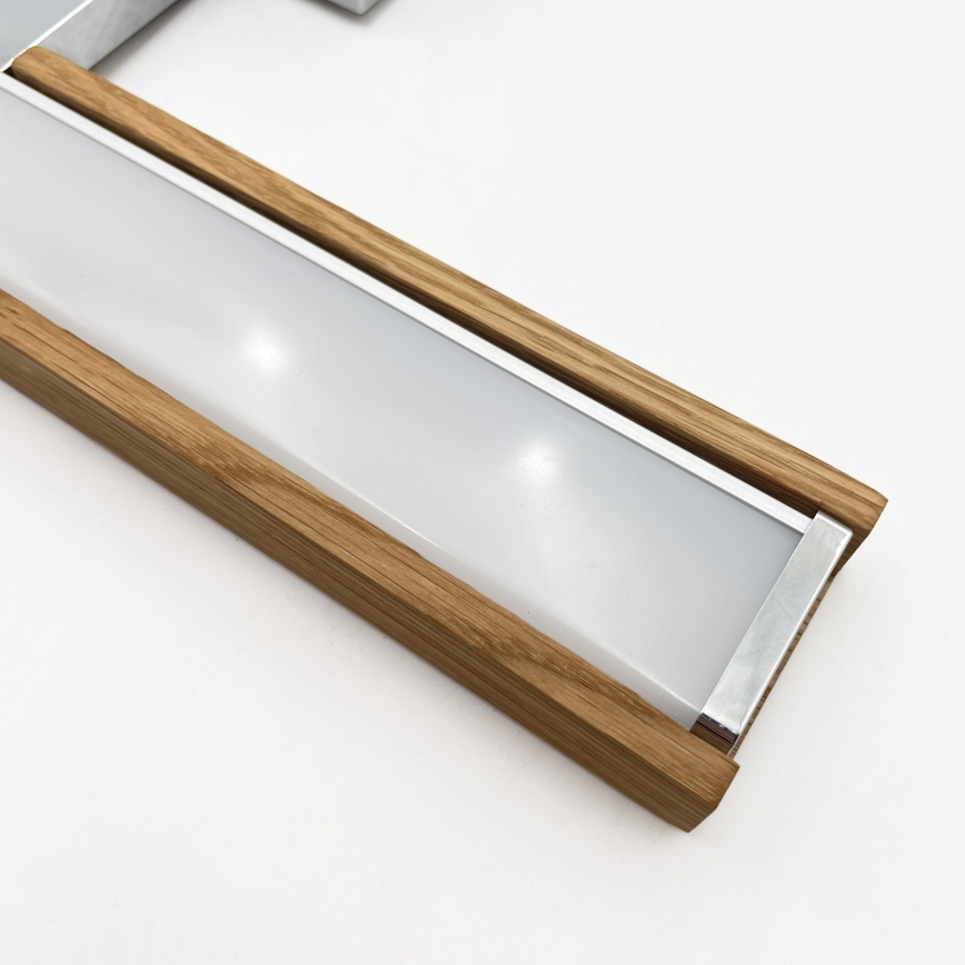 Brilagi - Iluminação LED 3 em 1 para espelho de casa de banho WOODY MIRROR LED/8W/230V 40 cm IP44 cromado brilhante/carvalho