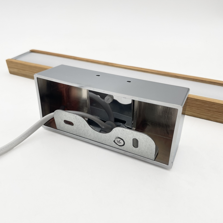 Brilagi - Iluminação LED 3 em 1 para espelho de casa de banho WOODY MIRROR LED/8W/230V 40 cm IP44 cromado brilhante/carvalho