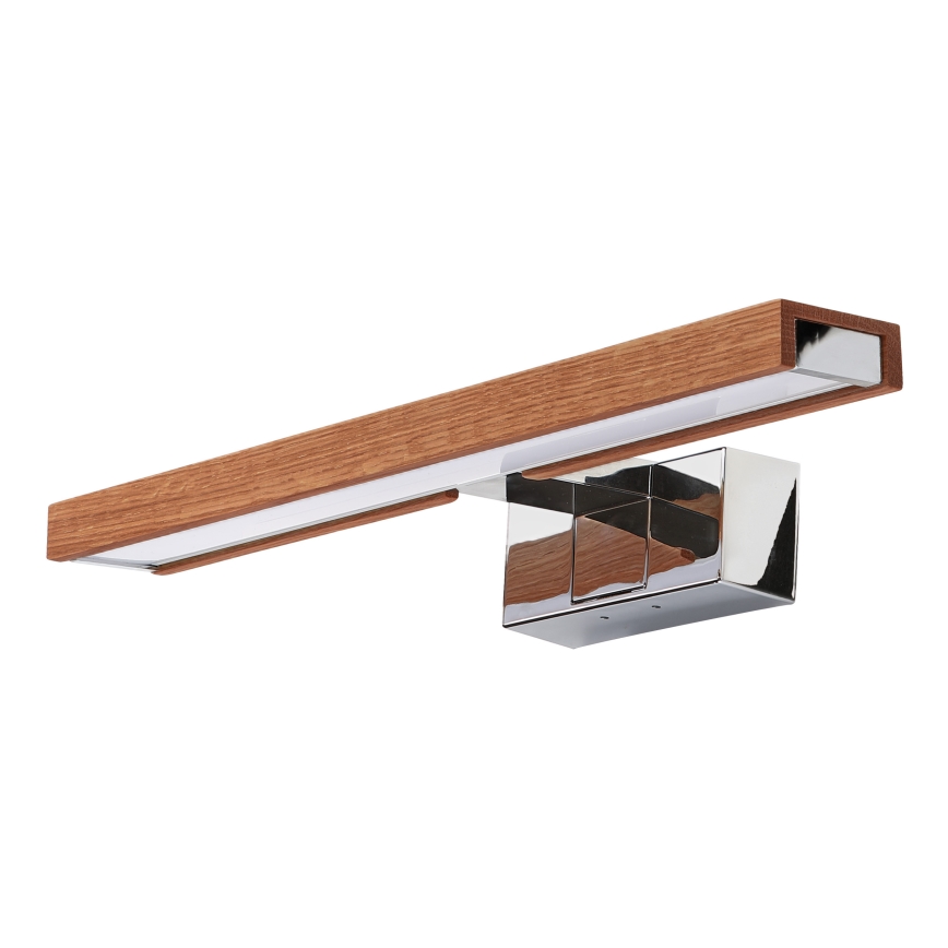 Brilagi - Iluminação LED para espelho de casa de banho 3 em 1 WOODY MIRROR LED/8W/230V 40 cm IP44 cromo brilhante/carvalho cereja