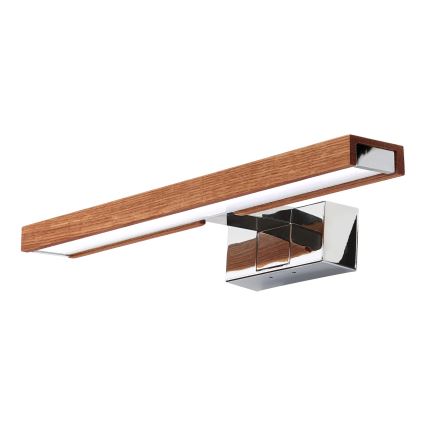 Brilagi - Iluminação LED para espelho de casa de banho 3 em 1 WOODY MIRROR LED/8W/230V 40 cm IP44 cromo brilhante/carvalho cereja