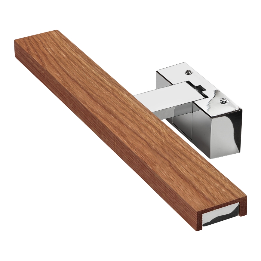Brilagi - Iluminação LED para espelho de casa de banho 3 em 1 WOODY MIRROR LED/8W/230V 40 cm IP44 cromo brilhante/carvalho cereja