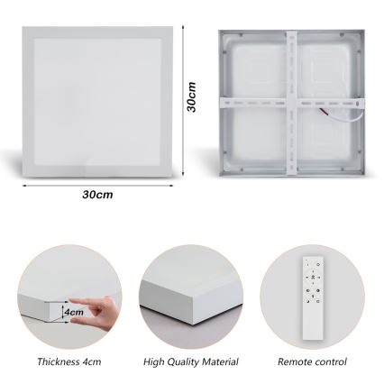 Brilagi - Lâmpada de banheiro de teto dimabilă FRAME SMART LED/24W/230V 30x30 cm 3000-6000K IP44 branca + controle remoto