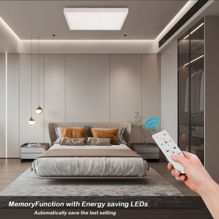 Brilagi - Lâmpada de Teto LED Dimerizável FRAME SMART LED/50W/230V 60x60 cm 3000-6000K IP44 Branca + Controle Remoto