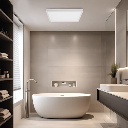 Brilagi - Lâmpada de Teto LED Dimerizável FRAME SMART LED/50W/230V 60x60 cm 3000-6000K IP44 Branca + Controle Remoto