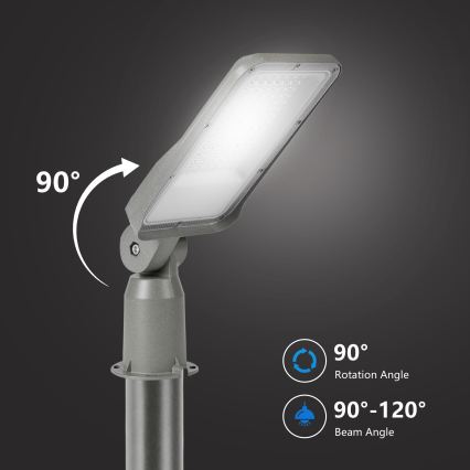 Brilagi - Lâmpada LED de exterior para rua com poste articulado de 3 m URBANLIGHT LED/50W/230V cinzenta IP65
