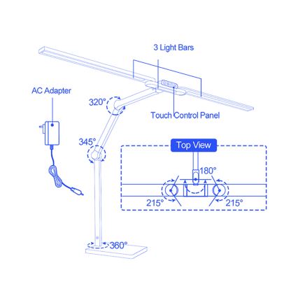 Brilagi - Lâmpada de mesa LED tátil dimerizável VARIO LED/24W/230V 3000-6500K CRI 92 branca