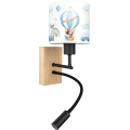 Brilagi - LED Lâmpada de parede flexível infantil BOBO WOOD 1xE27/25W/230V + LED/3W carvalho/preto/branco/azul/ursinhos