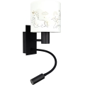 Brilagi - LED Lâmpada de Parede Infantil Flexível BOBO 1xE27/25W/230V + LED/3W preto/branco/estampa de unicórnios