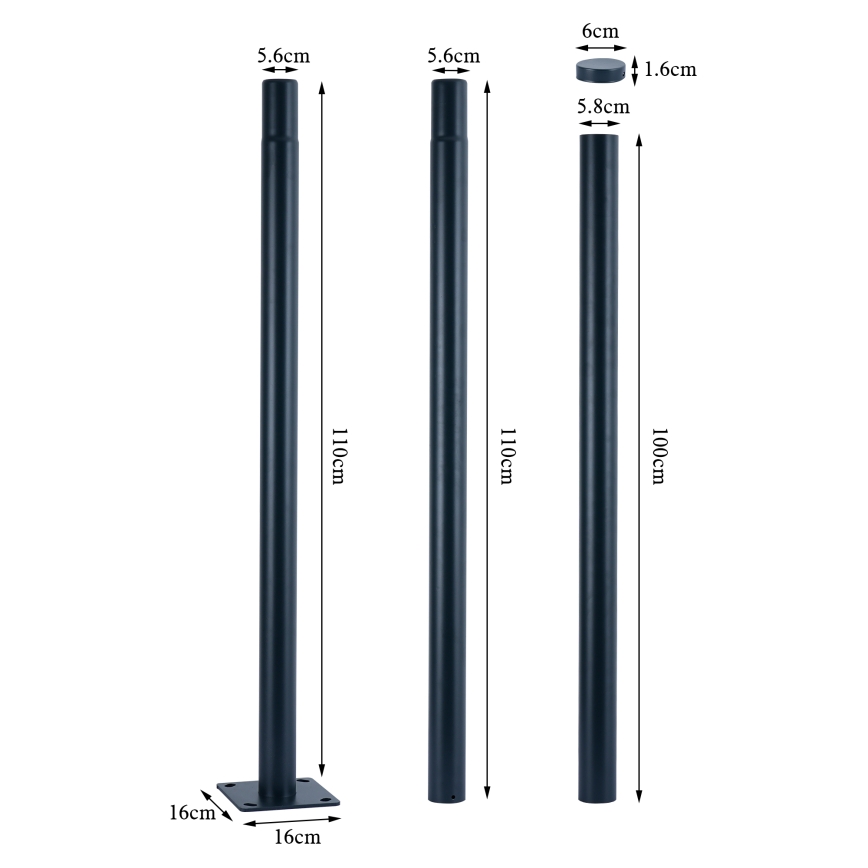 Brilagi - Luminária de rua LED para exterior com poste de 3 m URBANSPARK LED/120W/230V antracite IP65