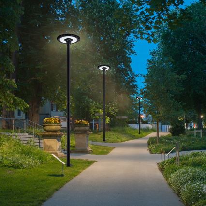Brilagi - Lâmpada LED de rua para exterior com poste de 4 m URBANSPARK LED/120W/230V preta IP65