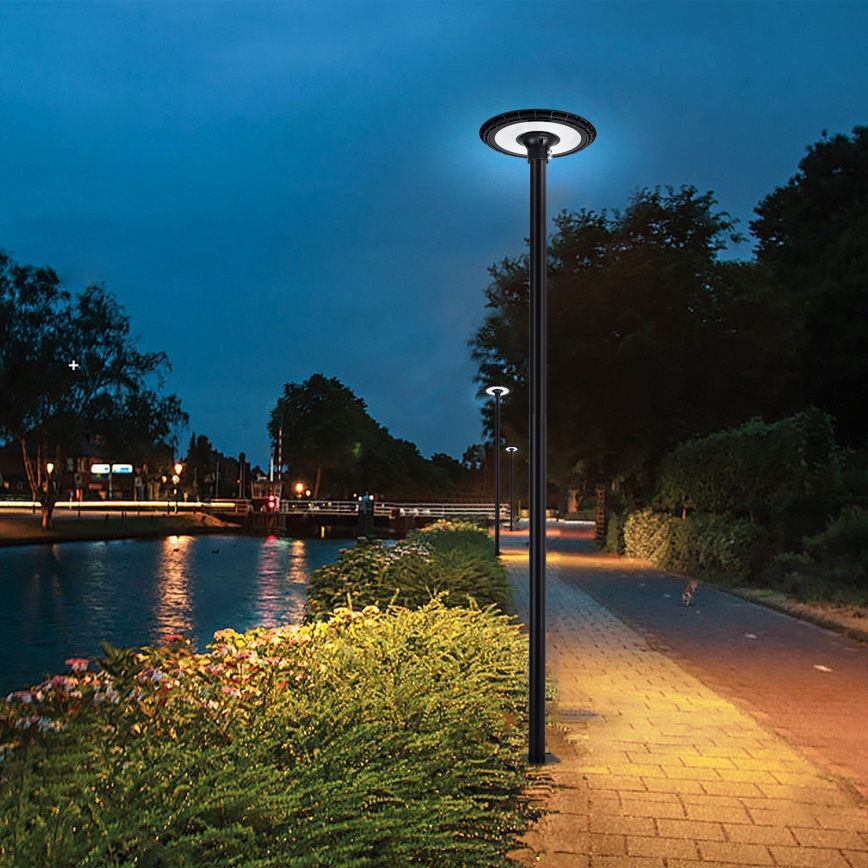 Brilagi - Lâmpada LED de rua para exterior com poste de 4 m URBANSPARK LED/120W/230V preta IP65