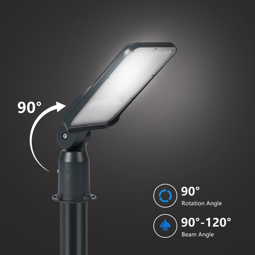 Brilagi - Candeeiro de rua LED para exterior com poste de 3 m e braço articulado URBANLIGHT LED/50W/230V antracite IP65