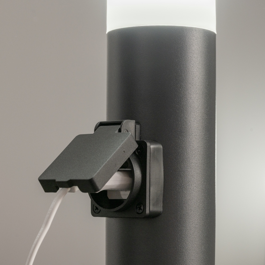BRILAGI - Lâmpada LED exterior regulável com tomada ELIA 1xE27/6W/230V 2700-6500K IP44 Wi-Fi 50 cm antracite