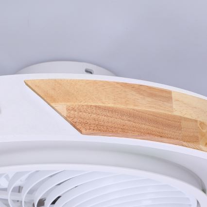 Brilagi - Luminária de teto LED dimmerizável com ventilador LED/30W/230V 3000-6500K branco/carvalho + controlo remoto