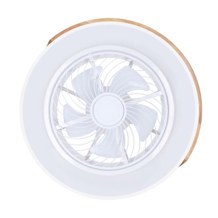 Brilagi - Luminária de teto LED dimmerizável com ventilador LED/30W/230V 3000-6500K branco/carvalho + controlo remoto