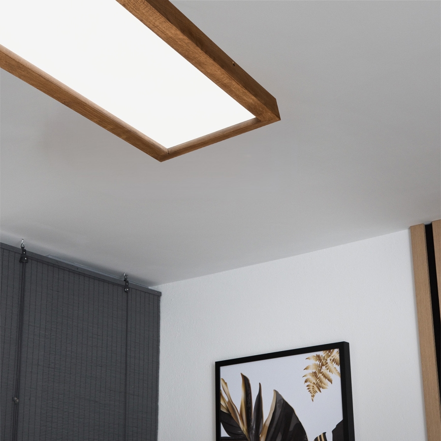 Brilagi - Candeeiro de tecto LED para casa de banho WOODY FRAME LED/50W/230V 120x30 cm IP44 carvalho/cerejeira