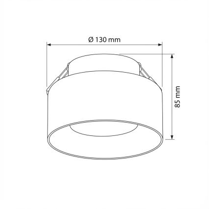 Brilagi - LED Luminária de embutir AURA LUX 1xGX53/30W/230V Ø 13 cm preta/fumê