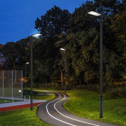 Brilagi - Luminária LED de rua exterior com poste e braço articulado 5 m URBANLIGHT LED/200W/230V preta IP65
