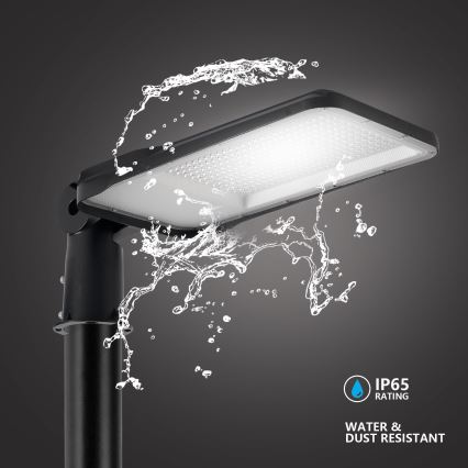 Brilagi - Luminária LED de rua exterior com poste e braço articulado 5 m URBANLIGHT LED/200W/230V preta IP65