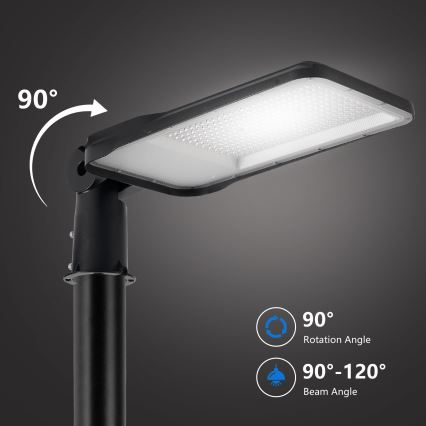 Brilagi - Luminária LED de rua exterior com poste e braço articulado 5 m URBANLIGHT LED/200W/230V preta IP65
