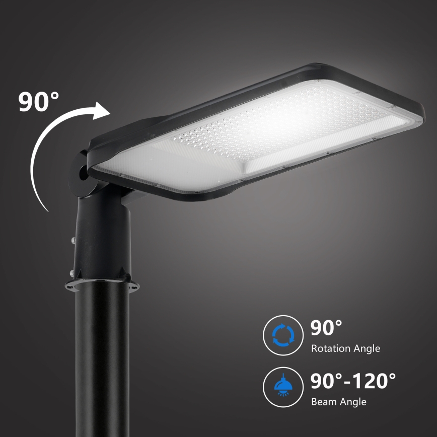 Brilagi - Luminária LED de rua exterior com poste e braço articulado 5 m URBANLIGHT LED/200W/230V preta IP65