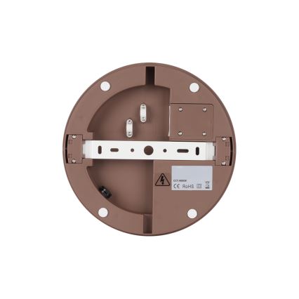 Brilagi - Candeeiro de tecto LED para exterior com sensor BENE LED/18W/230V Ø 21,5 cm castanho IP54