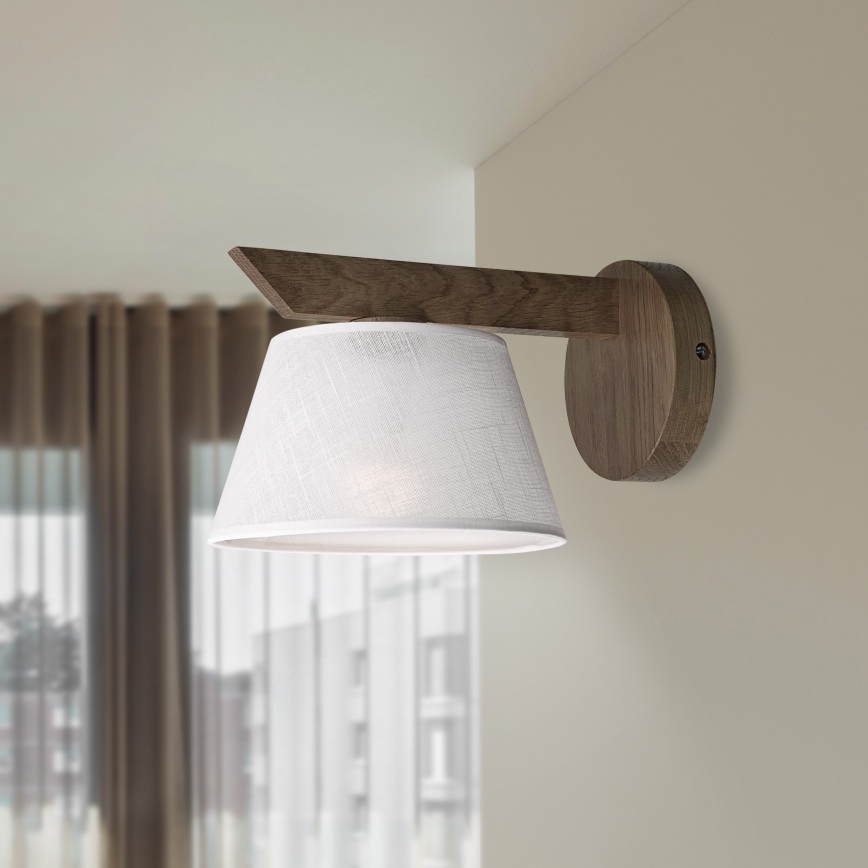 Brilagi - LED Luminária de Parede ANTHONY 1xE14/40W/230V carvalho nogueira/branco