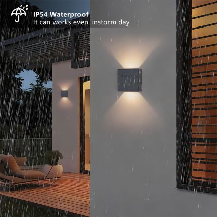 Brilagi -LED Luminária de parede exterior DOUBLERAY LINE LED/6W/230V antracite IP54