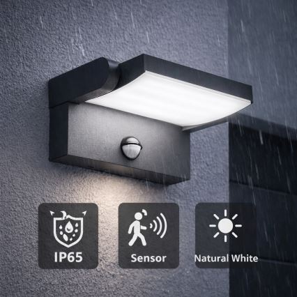 Brilagi - Luminária de parede LED exterior com sensor ANKLE LED/18W/230V 4000K IP65 antracite