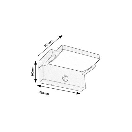Brilagi - Luminária de parede LED exterior com sensor ANKLE LED/18W/230V 4000K IP65 antracite