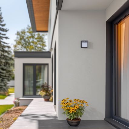 Brilagi - Luminária de parede LED exterior com sensor TERNI LED/12W/230V antracite IP44