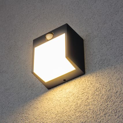 Brilagi - Luminária de parede LED exterior com sensor TERNI LED/12W/230V antracite IP44