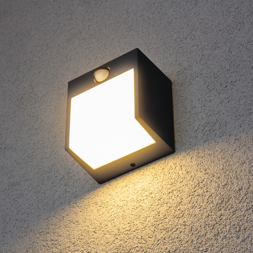 Brilagi - Luminária de parede LED exterior com sensor TERNI LED/12W/230V antracite IP44