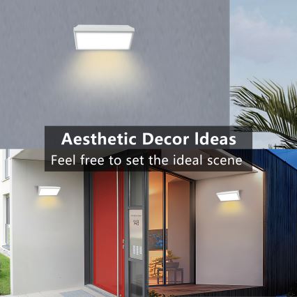 Brilagi - Luminária de parede LED exterior com sensor TRIANGLE LED/20W/230V branco IP65