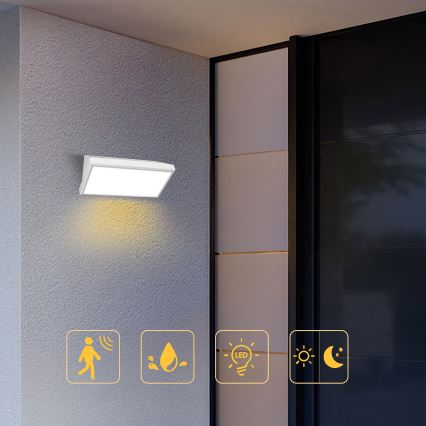 Brilagi - Aplique de parede exterior LED com sensor TRIANGLE LED/20W/230V branco IP65