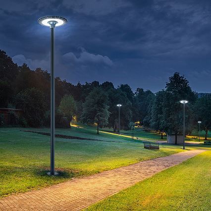 Brilagi - Luminária de rua LED para exterior com poste de 4 m URBANSPARK LED/120W/230V antracite IP65
