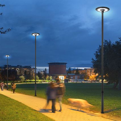 Brilagi - Luminária de rua LED para exterior com poste de 5 m URBANSPARK LED/120W/230V preta IP65