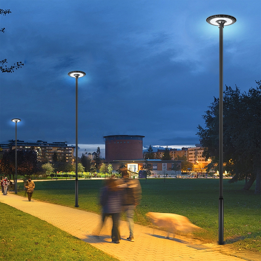 Brilagi - Luminária de rua LED para exterior com poste de 5 m URBANSPARK LED/120W/230V preta IP65