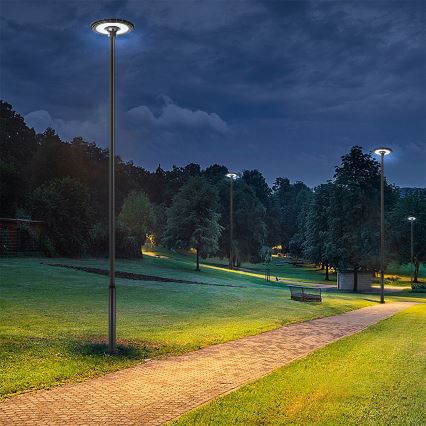 Brilagi - Luminária de rua LED para exterior com poste de 5 m URBANSPARK LED/120W/230V preta IP65