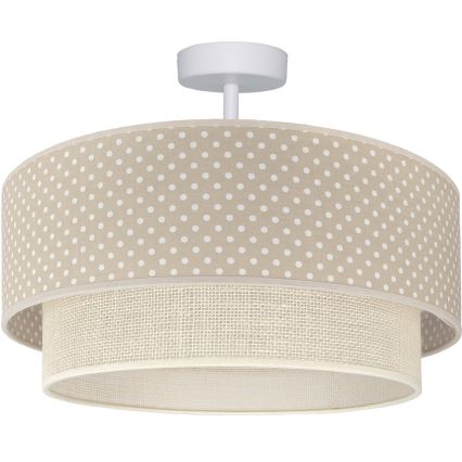 Brilagi - Candeeiro de teto LED de sobrepor BOHO BOBO 1xE27/60W/230V Ø 40 cm padrão de bolinhas bege/creme