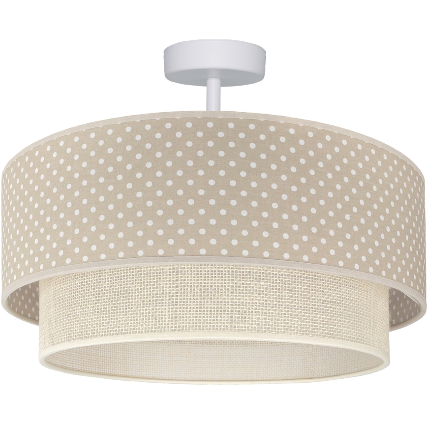 Brilagi - Candeeiro de teto LED de sobrepor BOHO BOBO 1xE27/60W/230V Ø 40 cm padrão de bolinhas bege/creme