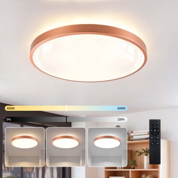 BRILAGI - LED Luminária de teto dimerizável GLASS POOL DOUBLE LED/60W/230V Ø 50 cm acabamento em cobre + controlo remoto