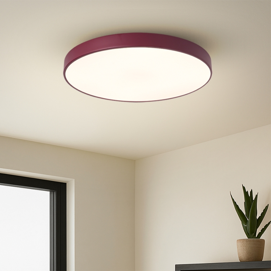 Brilagi - Luminária de teto LED dimerizável POOL LED/60W/230V 3000-6000K Ø 50 cm bordô + controlo remoto