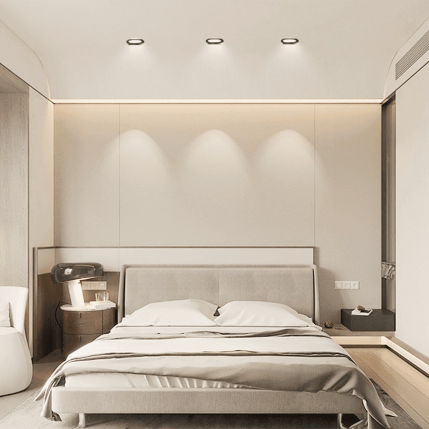 Brilagi - LED Luminária de teto embutida para casa de banho LED/12W/230V 4000K preta IP65