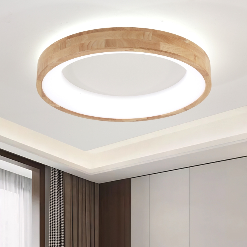 Brilagi - Candeeiro de teto LED FALCON WOOD LED/40W/230V 3000/4000/6000K Ø 60 cm madeira