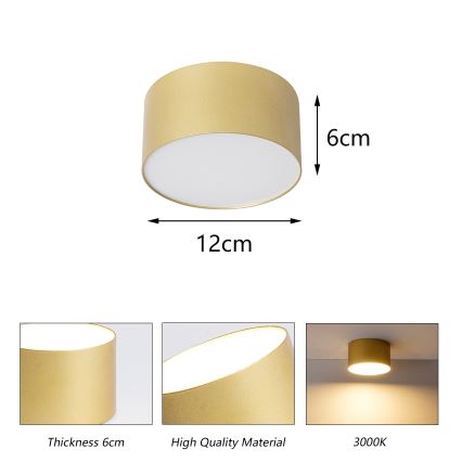 BRILAGI - Luminária de teto LED para exterior FORIS LED/14W/230V Ø 12 cm dourada IP44