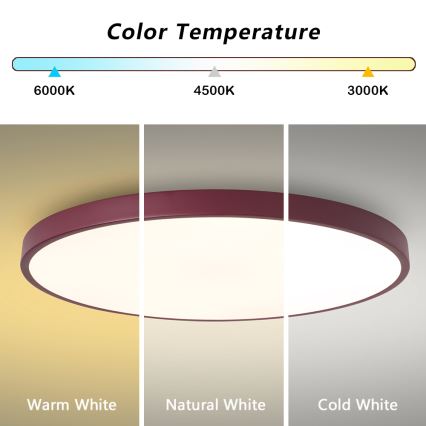 Brilagi - Candeeiro de teto LED POOL LED/100W/230V 3000/4000/6000K diâmetro 80 cm bordô