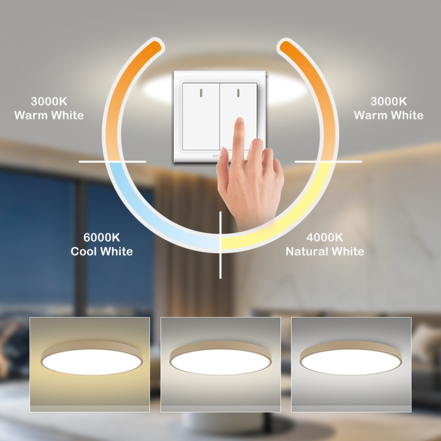 Brilagi - Candeeiro de teto LED POOL LED/128W/230V 3000/4500/6000K diâmetro 100 cm bege