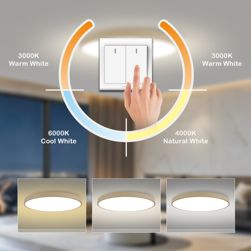 Brilagi - Luminária de Teto LED POOL LED/180W/230V 3000/4500/6000K diâmetro 120 cm bege
