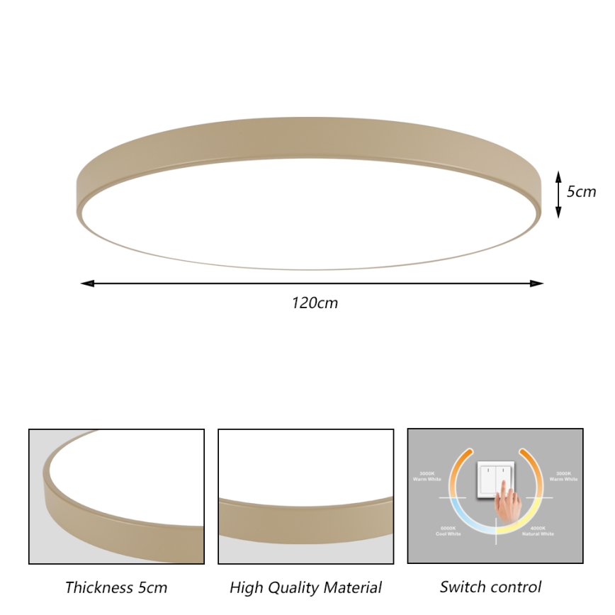 Brilagi - Luminária de Teto LED POOL LED/180W/230V 3000/4500/6000K diâmetro 120 cm bege